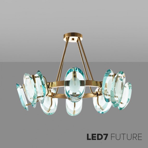 Loft Industry Modern - Green Ovals Chandelier